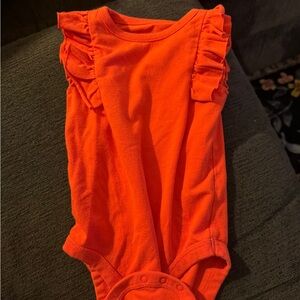 Cat & Jack Vibrant Orange Ruffled Bodysuit